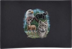 Eagle, Bear, Deer, Wolf Collage Door Mat