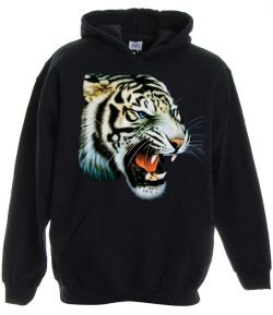 White Tiger Pullover Hooded Sweatshirt