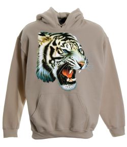 White Tiger Pullover Hooded Sweatshirt