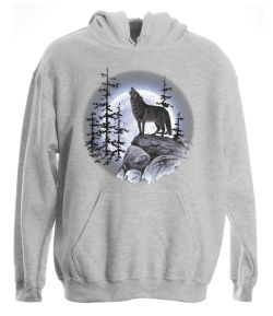 Wolf Moon Standing Pullover Hooded Sweatshirt