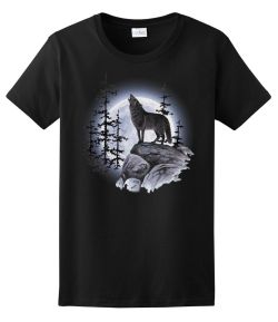 Wolf Moon Standing Ladies Tee