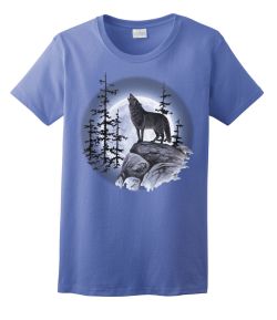 Wolf Moon Standing Ladies Tee