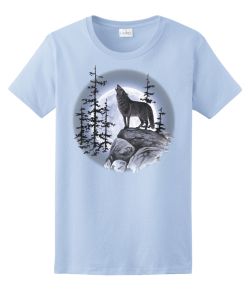 Wolf Moon Standing Ladies Tee