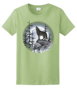 Wolf Moon Standing Ladies Tee