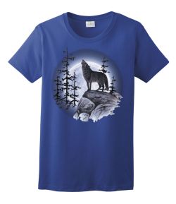 Wolf Moon Standing Ladies Tee