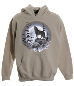 Wolf Moon Standing Pullover Hooded Sweatshirt