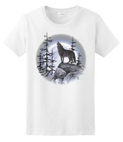 Wolf Moon Standing Ladies Tee