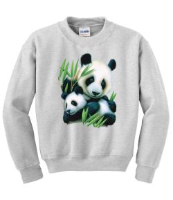 Panda and Cub Crew Neck Sweatshirt