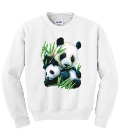 Panda and Cub Crew Neck Sweatshirt