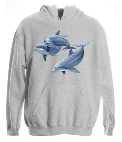 Three Dolphins Pullover Hooded Sweatshirt