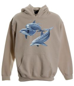 Three Dolphins Pullover Hooded Sweatshirt