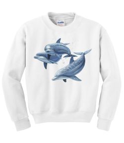 Three Dolphins Crew Neck Sweatshirt