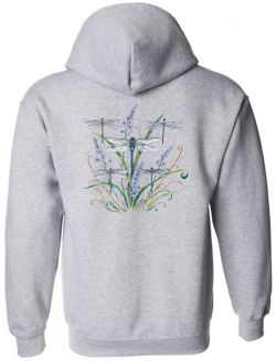 Dragonfly Lace Zip Up Hooded Sweatshirt
