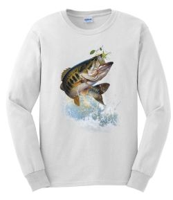 Fish and Hook Largemouth Bass Long Sleeve T-Shirt