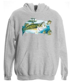 Large Mouth Bass Pullover Hooded Sweatshirt
