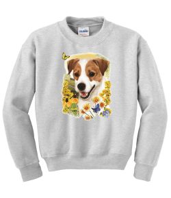 Jack Russell Terrier Floral Crew Neck Sweatshirt - MENS Sizing