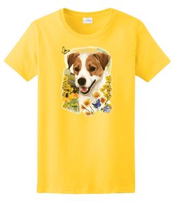 Jack Russell Terrier Floral Ladies Tee