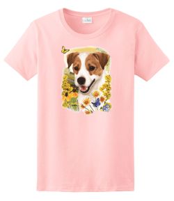 Jack Russell Terrier Floral Ladies Tee