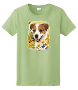 Jack Russell Terrier Floral Ladies Tee
