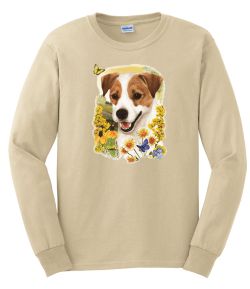 Jack Russell Terrier Floral Long Sleeve T-Shirt