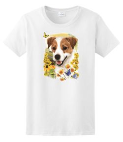 Jack Russell Terrier Floral Ladies Tee