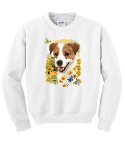 Jack Russell Terrier Floral Crew Neck Sweatshirt