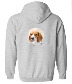 Beagle Head Zip Up Hooded Sweatshirt