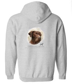 Chocolate Labrador Head Zip Up Hooded Sweatshirt