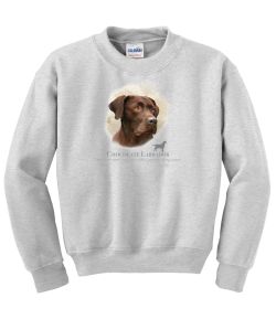 Chocolate Labrador Head Crew Neck Sweatshirt - MENS Sizing