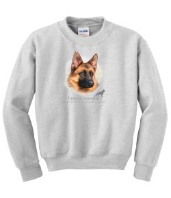 German Shepherd Head Crew Neck Sweatshirt - MENS Sizing