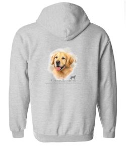 Golden Retriever Head Zip Up Hooded Sweatshirt