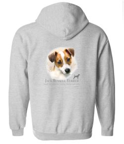 Jack Russell Head Zip Up Hooded Sweatshirt