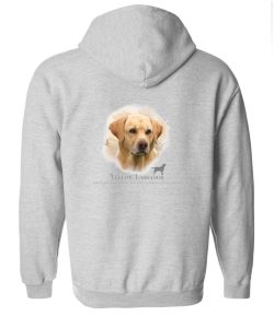 Yellow Labrador Head Zip Up Hooded Sweatshirt