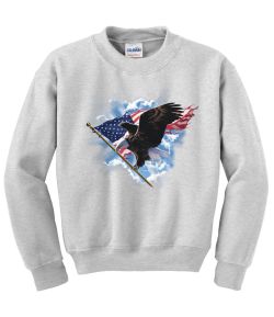 Patriotic Flying Eagle Crew Neck Sweatshirt