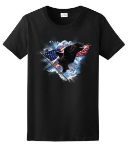 Patriotic Flying Eagle Ladies Tee