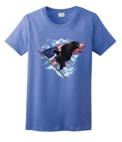 Patriotic Flying Eagle Ladies Tee