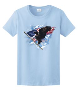 Patriotic Flying Eagle Ladies Tee