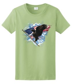 Patriotic Flying Eagle Ladies Tee