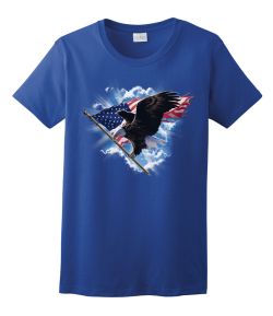 Patriotic Flying Eagle Ladies Tee