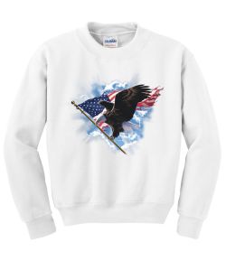 Patriotic Flying Eagle Crew Neck Sweatshirt