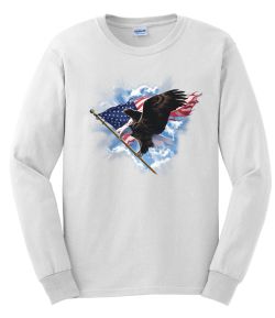 Patriotic Flying Eagle Long Sleeve T-Shirt