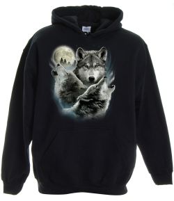 Three Wolves Pullover Hooded Sweatshirt