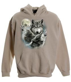 Three Wolves Pullover Hooded Sweatshirt