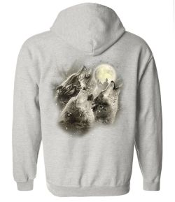 Wolf Howl Zip Up Hooded Sweatshirt