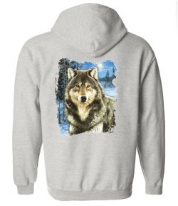 Winter Wolf Zip Up Hooded Sweatshirt