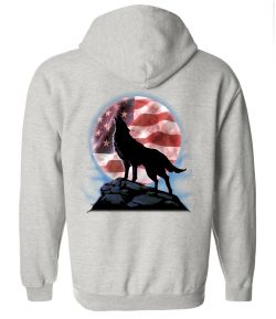 American Howl Wolf Zip Up Hooded Sweatshirt