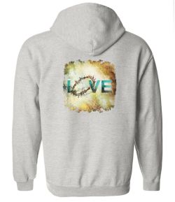 Love Crown Zip Up Hooded Sweatshirt