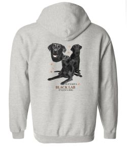 Black Lab Collage Zip Up Hooded Sweatshirt