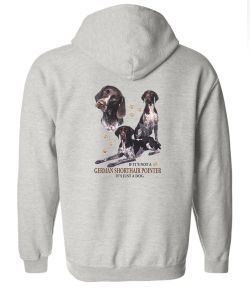 German Shorthair Collage Zip Up Hooded Sweatshirt