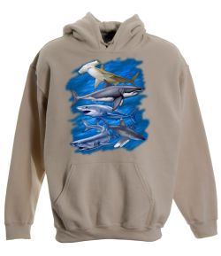 Assorted Sharks Pullover Hooded Sweatshirt